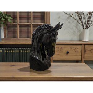 New Black Horse Head Bookend Office Modernist Figure Room Decor